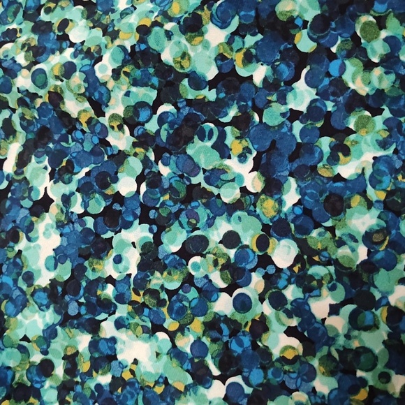 Connected Apparel Dress Size 16 Blue & Green Easter Short Sleeve Midi Sheath - Picture 10 of 12